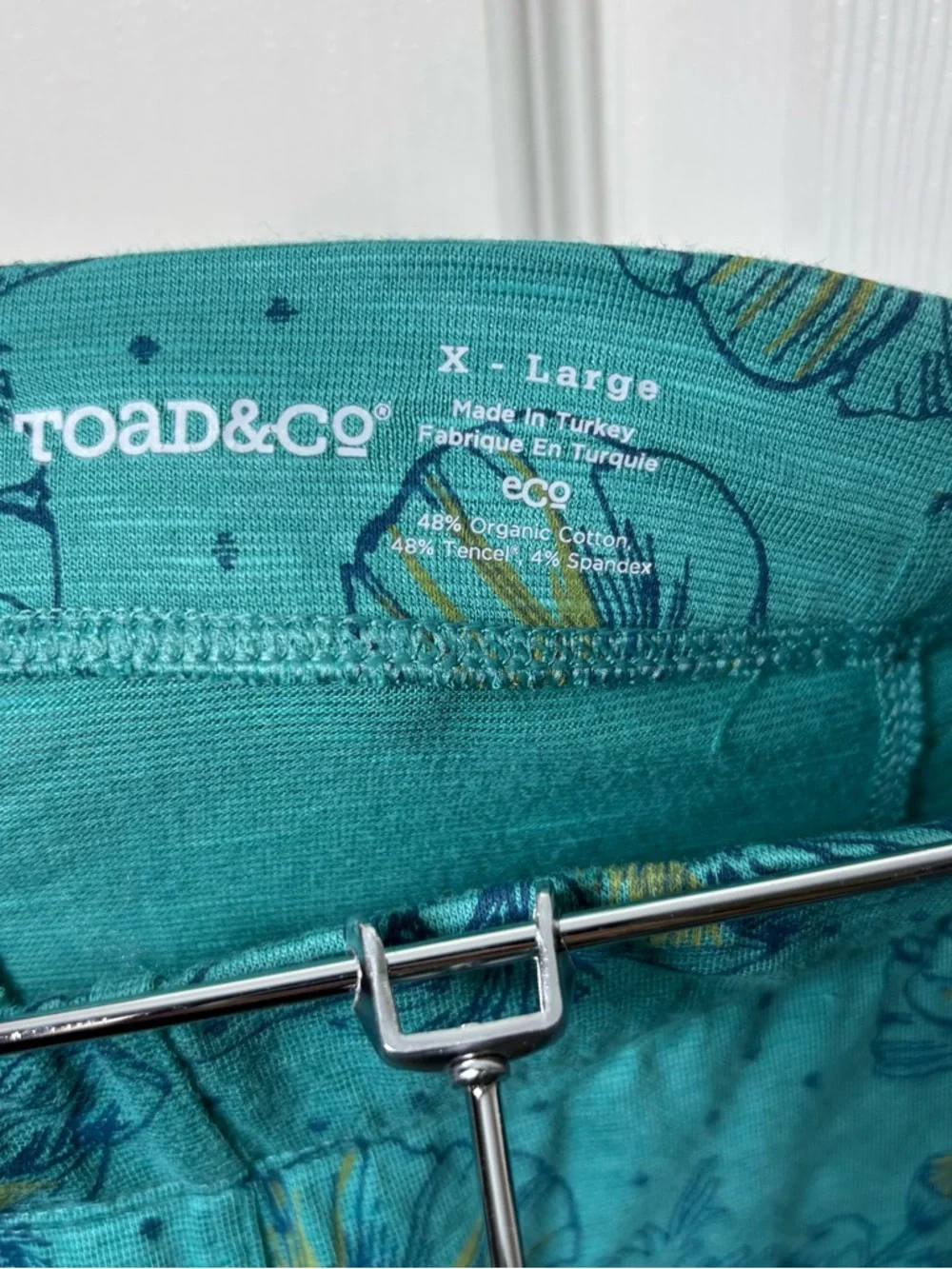 Horny Toad & Co Chachacha Skirt Womens XL Turquoise Floral Organic Cotton Beach - Picture 3 of 6